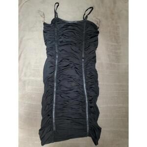 Vintage Apple bottoms Black Ruched Bodycon Dress